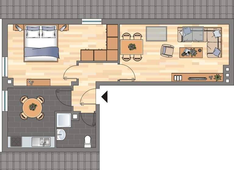 Wohnung zur Miete 439 € 2 Zimmer 46 m² 2. Geschoss Röhbarg 4 Ellerbek Kiel 24143