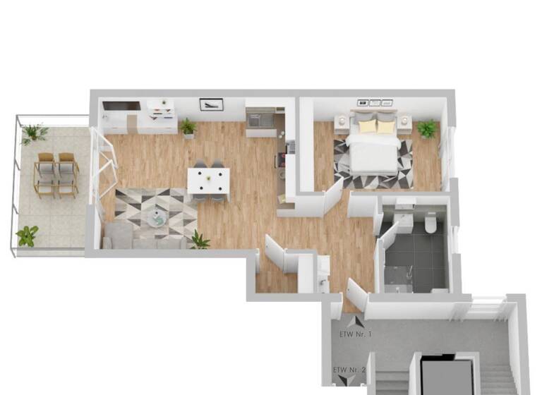 Wohnung zum Kauf provisionsfrei 302.000 € 2 Zimmer 71,9 m²<br/>Wohnfläche EG<br/>Geschoss Marbach Villingen-Schwenningen 78052