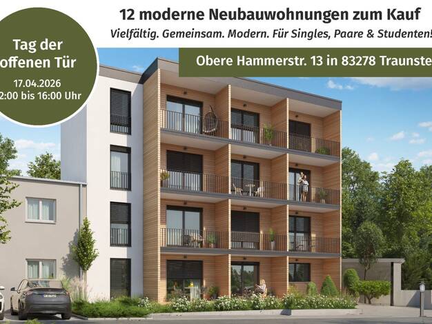 Wohnung zum Kauf - Neubau provisionsfrei 340.000 € 2 Zimmer 51,2 m² EG Traunstein 83278