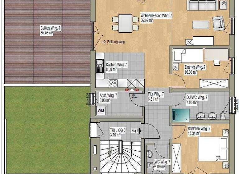 Penthouse zum Kauf provisionsfrei 510.000 € 3 Zimmer 111,5 m² 3. Geschoss Martin-Luther-Weg Kehl 77694