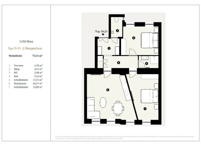 Wohnung zum Kauf - Erstbezug 399.000 € 3 Zimmer 73,3 m² 2. Geschoss Wien,Rudolfsheim-Fünfhaus 1150
