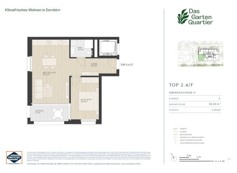 Wohnung zum Kauf 389.000 € 2 Zimmer 50,6 m²<br/>Wohnfläche Dachgeschoss<br/>Geschoss Rohrbach 23 Dornbirn 6850