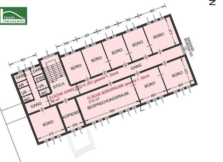 Bürofläche zur Miete 2.900 € 213,5 m² Bürofläche Tonfabrikgasse 4 Wien 1210