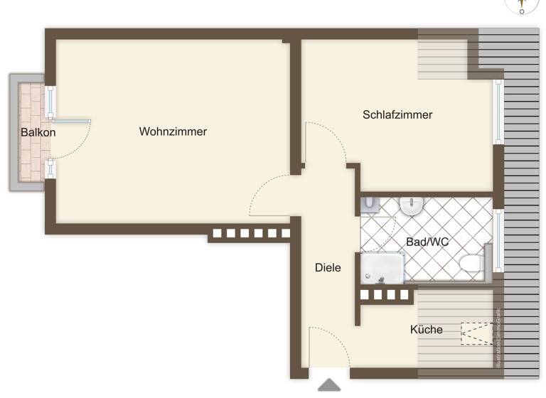 Wohnung zur Miete 369 € 2 Zimmer 45 m² 3. Geschoss frei ab 01.06.2026 Mittelstraße 25 Mitte Bremerhaven 27568