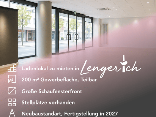 Laden zur Miete provisionsfrei 1 Zimmer 200 m² Verkaufsfläche teilbar ab 95 m² Lengerich 49525