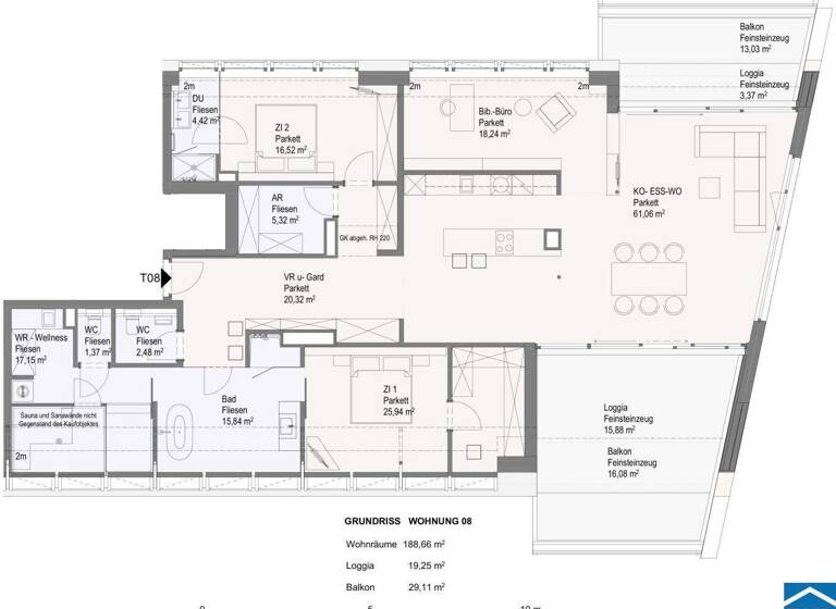 Wohnung zum Kauf - Erstbezug 1.395.000 € 4 Zimmer 188,7 m² 2. Geschoss Liechtensteinstraße Brunn am Gebirge 2345