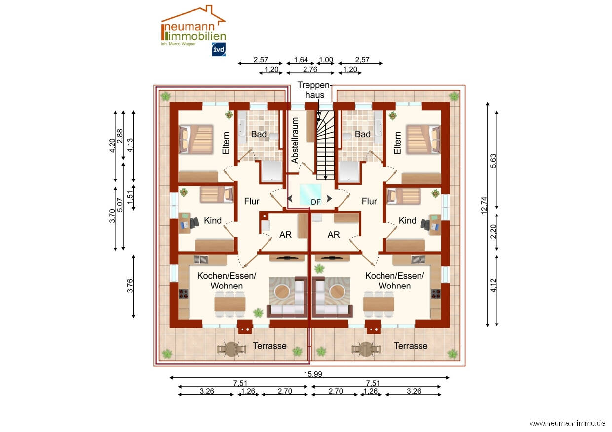 Penthouse zum Kauf 319.000 € 3 Zimmer 79,7 m²<br/>Wohnfläche 3.<br/>Geschoss Schmandstraße 12 Neuwied Neuwied 56564