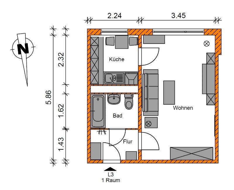 Wohnung zur Miete 192 € 1 Zimmer 32,1 m²<br/>Wohnfläche 2.<br/>Geschoss 01.01.2025<br/>Verfügbarkeit Bördebogen 5 Neustädter Platz Magdeburg 39126