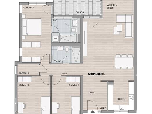Wohnung zur Miete - Erstbezug 1.890 € 4 Zimmer 129 m² EG frei ab 01.11.2026 Mühlbergstraße 17 Schnait Weinstadt 71384
