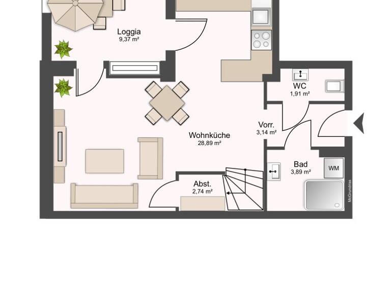 Wohnung zum Kauf 449.000 € 2 Zimmer 58,7 m² 4. Geschoss Wien 1030