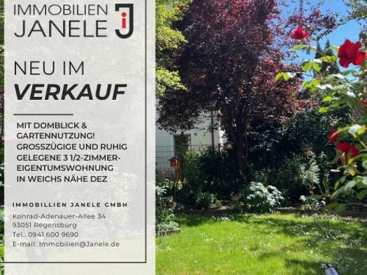 Wohnung zum Kauf 365.000 € 3,5 Zimmer 98,7 m² 2. Geschoss frei ab sofort Weichs Regensburg 93059