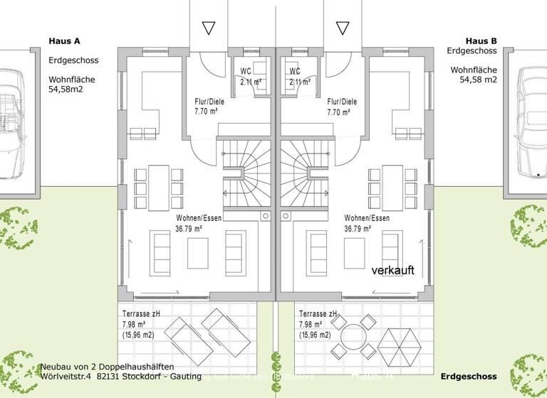 Doppelhaushälfte zum Kauf provisionsfrei 1.439.000 € 6 Zimmer 141 m² 298 m² Grundstück Wörlveitstraße 4 Stockdorf Gauting 82131