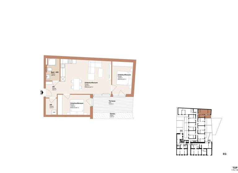 WG-Zimmer zum Kauf - Erstbezug 379.000 € 3 Zimmer 61,4 m² EG Wien,Ottakring 1160