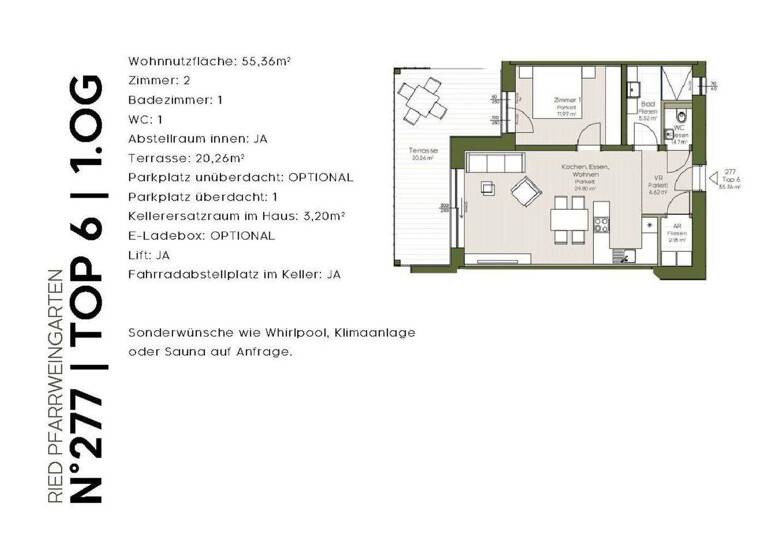 Wohnung zum Kauf - Erstbezug 275.000 € 2 Zimmer 55 m² Platscherstraße Ehrenhausen 8461