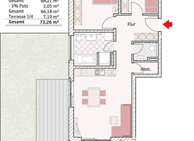 Wohnung zum Kauf provisionsfrei 540.400 € 3 Zimmer 73 m² Fürstätt Rosenheim 83024