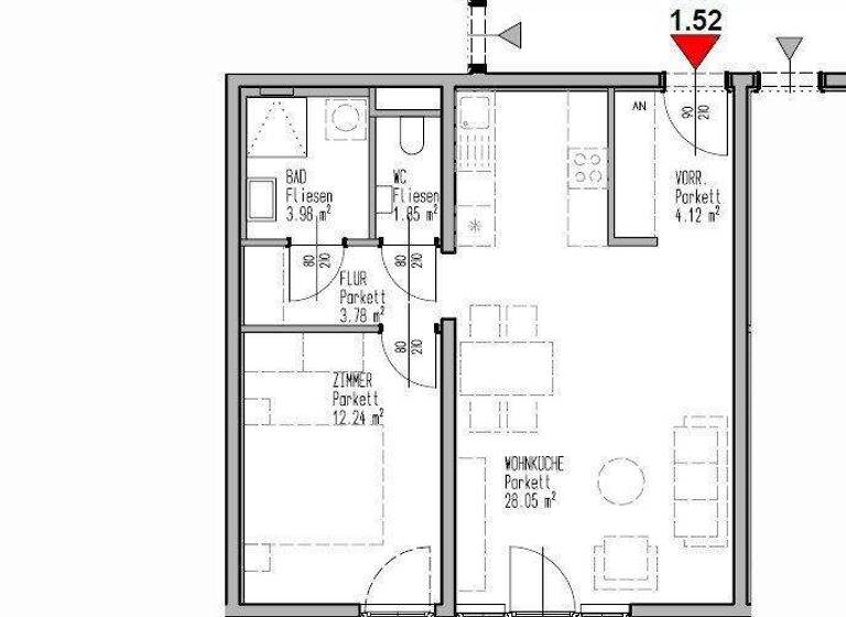 Wohnung zur Miete 769 € 2 Zimmer 54 m² 9. Geschoss frei ab sofort Wien 1100