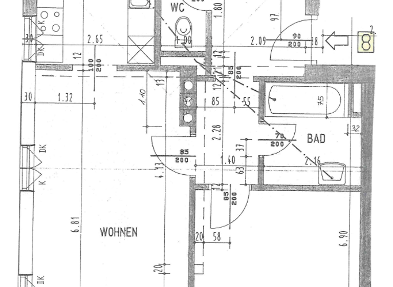 Wohnung zur Miete 614 € 2 Zimmer 67,2 m² 2. Geschoss frei ab sofort Fürstenfeld 8280