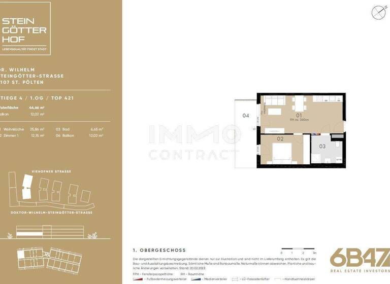 Wohnung zum Kauf - Erstbezug provisionsfrei 167.800 € 2 Zimmer 44,7 m² Teufelhof St. Pölten 3100