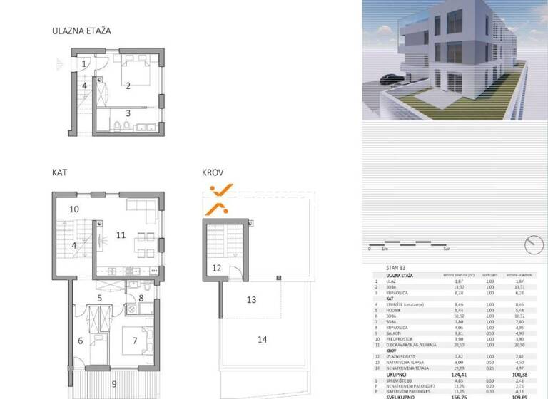 Wohnung zum Kauf 390.000 € 4 Zimmer 112 m² 1. Geschoss Petrcane - Kozino