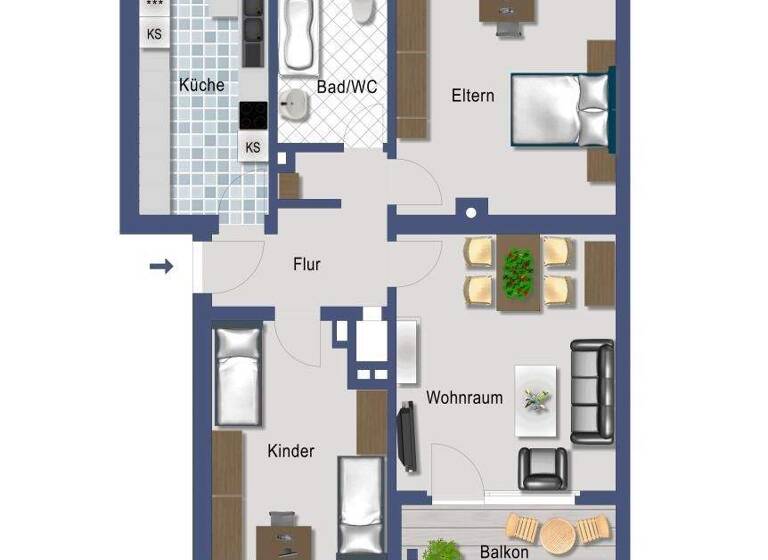 Wohnung zum Kauf provisionsfrei 199.600 € 3 Zimmer 67,7 m² EG Friesdorf Bonn 53175