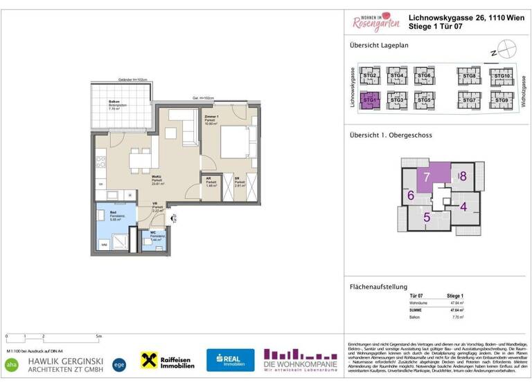 Wohnung zum Kauf - Erstbezug provisionsfrei 229.338 € 2 Zimmer 47,6 m² 1. Geschoss Lichnowskygasse 26 Wien 1110