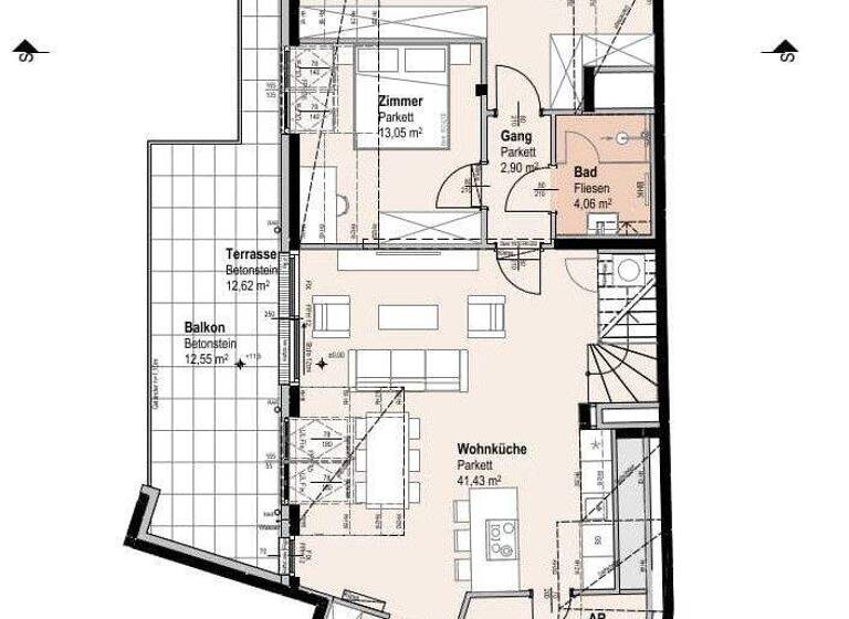 Wohnung zum Kauf 979.600 € 3 Zimmer 102,7 m² 5. Geschoss Siebenbrunnengasse 44 Wien 1050