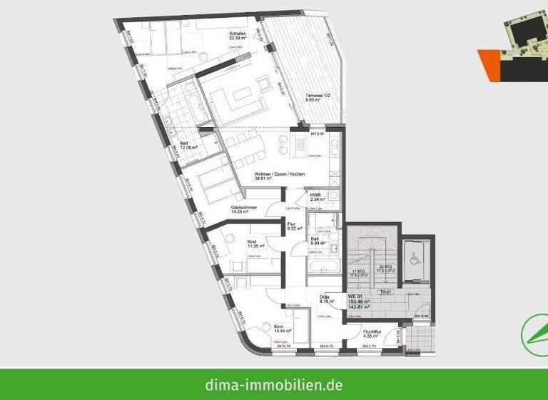 Wohnung zum Kauf 767.300 € 5 Zimmer 153,5 m² 1. Geschoss Dieskaustraße 27 Kleinzschocher Leipzig 04229