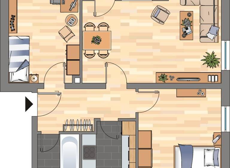 Wohnung zur Miete 589 € 3 Zimmer 72 m² 1. Geschoss frei ab 16.04.2026 Beckstraße 11 Klein Hehlen Celle 29223