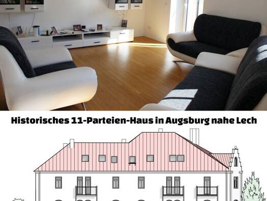 Mehrfamilienhaus zum Kauf 3.298.000 € 42 Zimmer 890,9 m² 621 m² Grundstück Schackstraße 59 Lechhausen Augsburg 86165