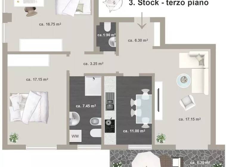 Studio zum Kauf 340.000 € 3 Zimmer 104 m² 3. Geschoss Via Josef Noldin Leifers 39055