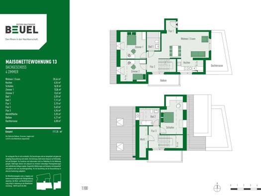 Maisonette zum Kauf - Erstbezug 843.900 € 4 Zimmer 117,4 m² 4. Geschoss Bonn 53225