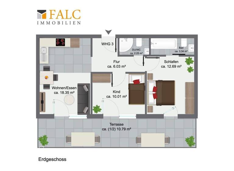 Wohnung zum Kauf - Erstbezug provisionsfrei 501.500 € 4 Zimmer 85 m² frei ab 01.12.2026 Bobingen 86399