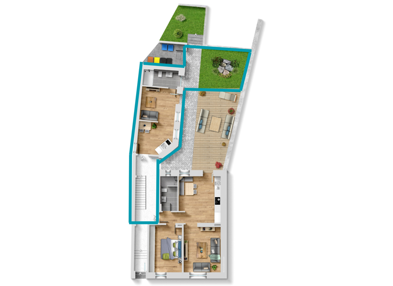 Studio zur Miete 690 € 1 Zimmer 35,5 m² EG frei ab sofort Trier-Süd Trier 54290