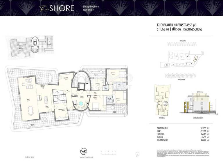Penthouse zum Kauf - Erstbezug 3.000.000 € 7 Zimmer 308,1 m² 3. Geschoss Wien 1190