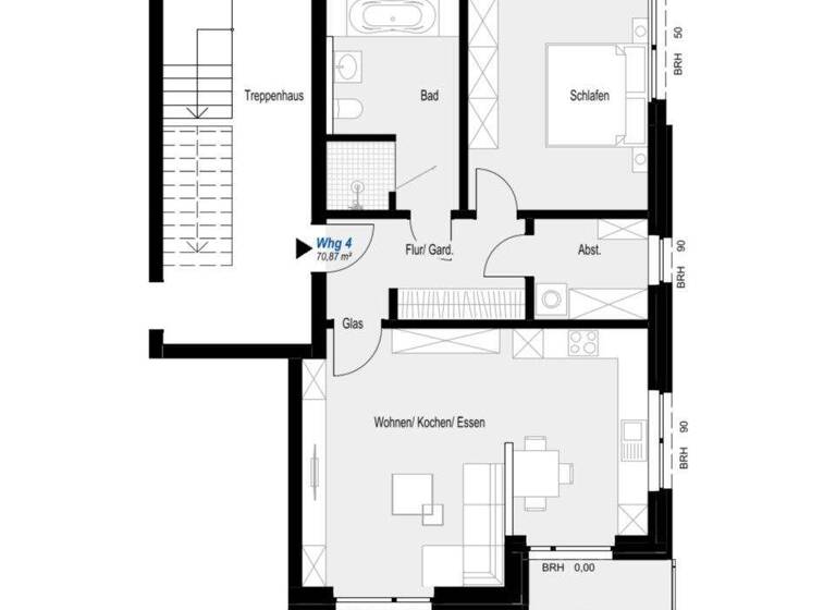 Wohnung zur Miete 850 € 2 Zimmer 70,9 m² Rheine 48429