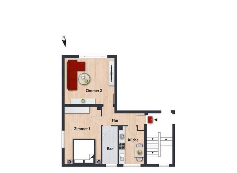 Wohnung zur Miete 380 € 2 Zimmer 50,7 m² 1. Geschoss frei ab 01.04.2026 Schlehenweg 3 Laagberg Wolfsburg 38440