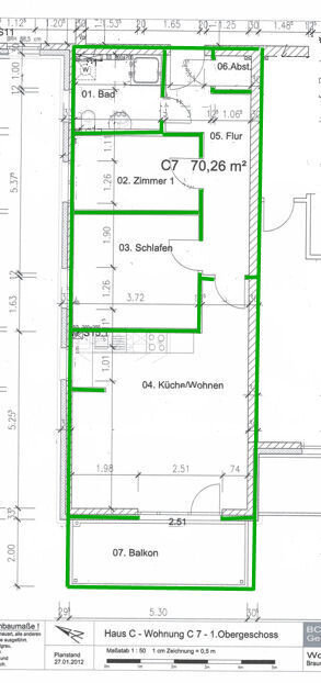 Wohnung zum Kauf 267.000 € 3 Zimmer 70,3 m²<br/>Wohnfläche Braustraße 13 Hassee Bezirk 4 Kiel / Hassee 24113