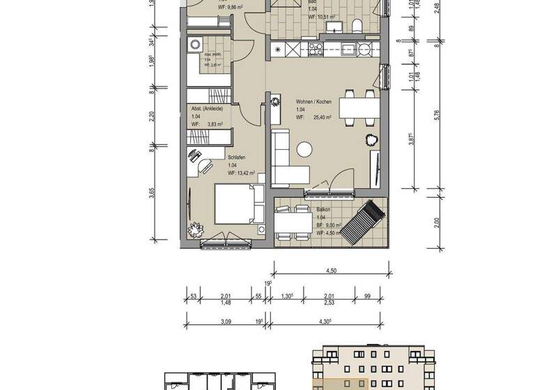 Wohnung zum Kauf - Erstbezug 259.900 € 2 Zimmer 70,3 m² Kaiserkamp 19 Niedersickte Sickte 38173