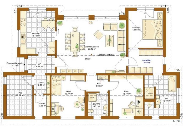 Bungalow zum Kauf provisionsfrei 586.000 € 3 Zimmer 144 m² 574 m² Grundstück Königshofen Lauda-Königshofen 97922
