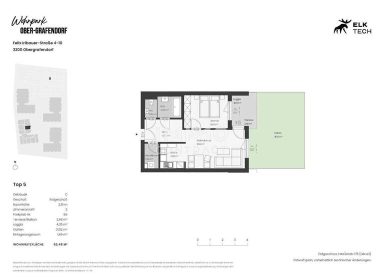 Wohnung zum Kauf - Erstbezug provisionsfrei 212.499 € 2 Zimmer EG Ober-Grafendorf 3200