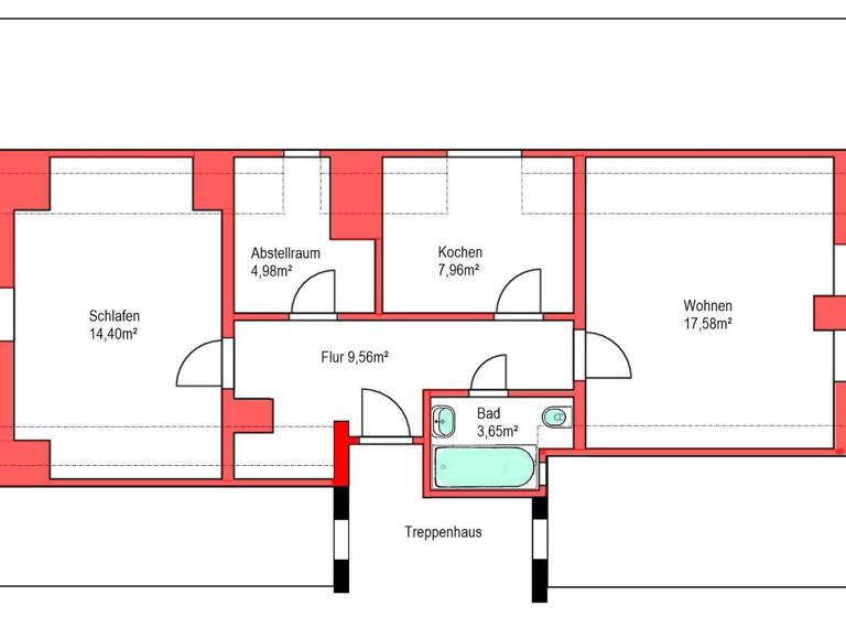 Wohnung zur Miete 600 € 2 Zimmer 58 m² Geschoss 3/3 frei ab sofort Mögeldorf Nürnberg 90482