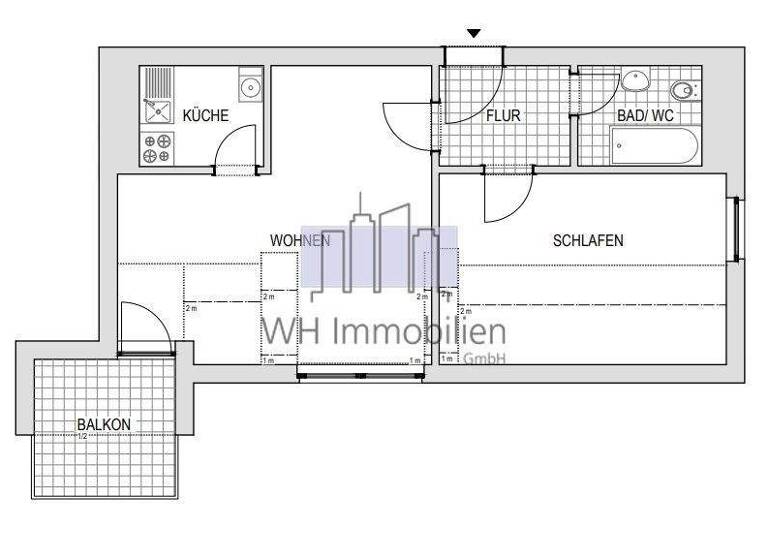 Wohnung zur Miete 300 € 2 Zimmer 49,2 m² Bernsdorfer Str. 186 B Bernsdorf Chemnitz / Bernsdorf 09126
