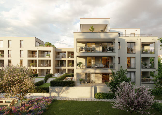 Wohnung zum Kauf - Neubau 356.000 € 2 Zimmer 52,1 m² 1. Geschoss Häldenstraße 2/1 - 2/2 Tamm 71732