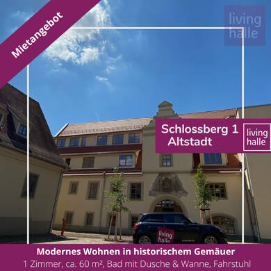 Wohnung zur Miete 550 € 1,5 Zimmer 60 m² Dachgeschoss, 2. Geschoss Schlossberg 1 Altstadt Halle / Mitte 06108