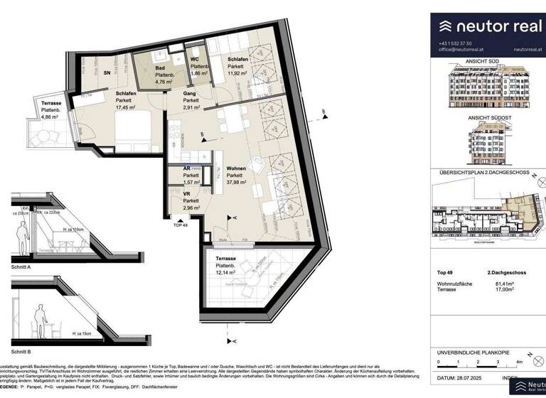 Wohnung zur Miete - Erstbezug 1.556 € 3 Zimmer 81,4 m² frei ab 01.05.2026 Grillgasse Wien 1110