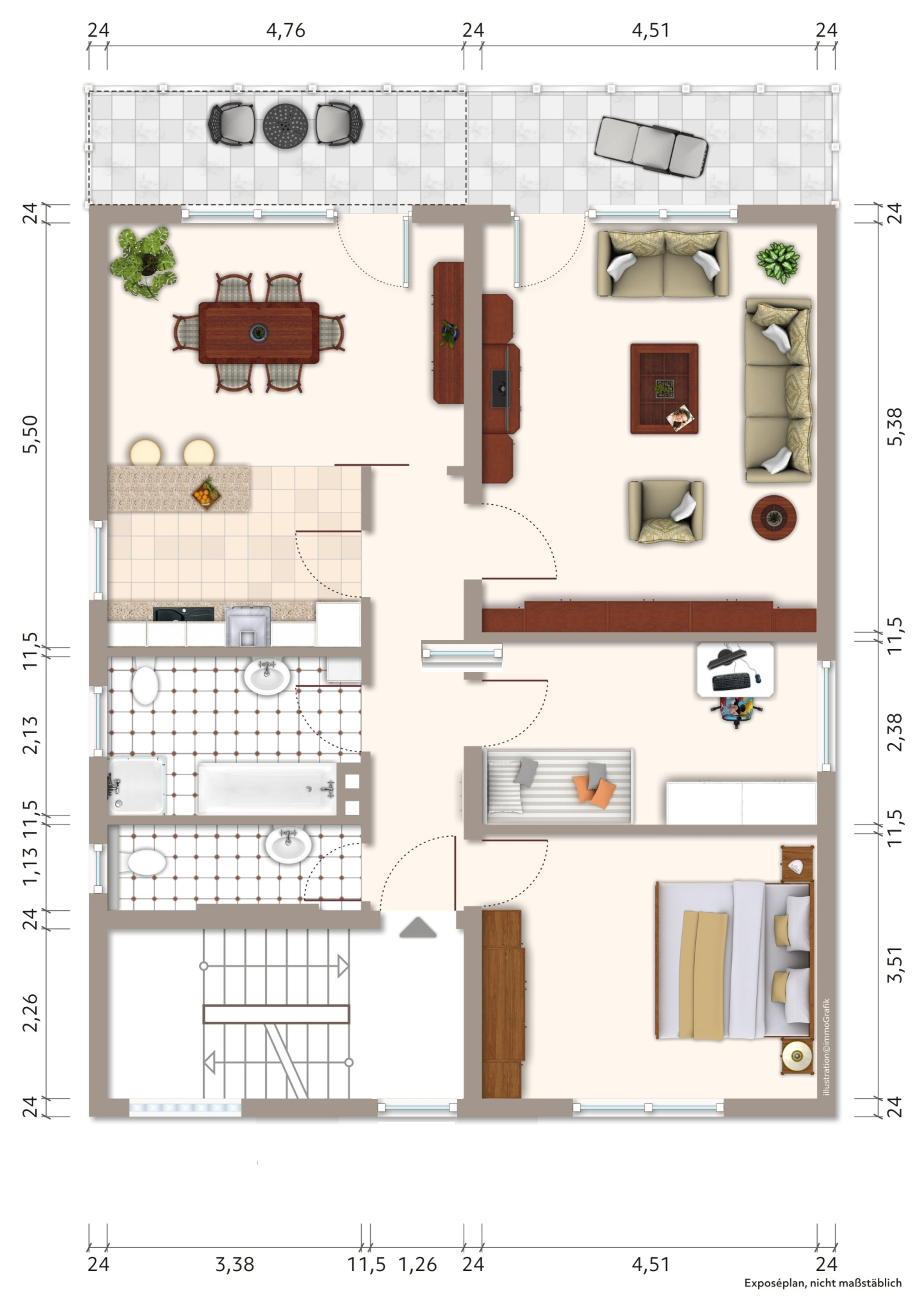 Studio zum Kauf 280.000 € 3,5 Zimmer 96,5 m²<br/>Wohnfläche 1.<br/>Geschoss Alt-Bauschheim Ortsmitte Rüsselsheim am Main 65428