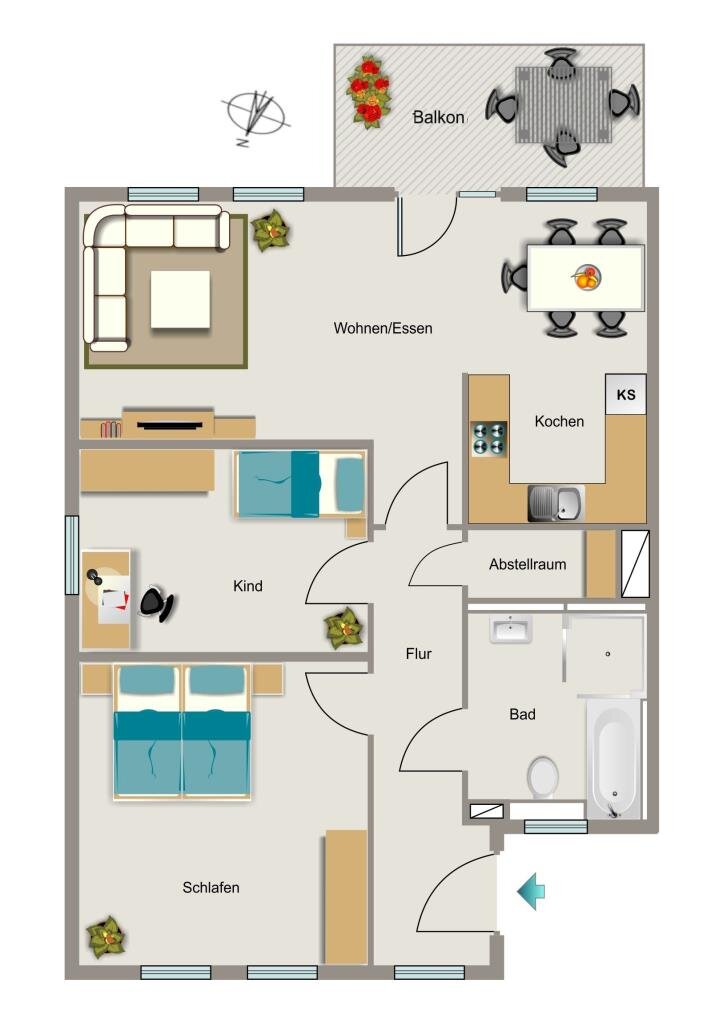 Wohnung zur Miete 959 € 3 Zimmer 79,9 m²<br/>Wohnfläche 1.<br/>Geschoss 01.06.2025<br/>Verfügbarkeit In der Esche 21 Brechten - Süd Dortmund 44339