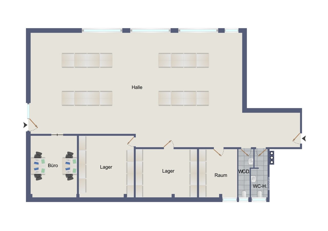 Produktionshalle zur Miete 2.063 € 375 m²<br/>Lagerfläche Münklingen Weil der Stadt / Münklingen 71263