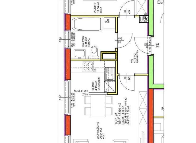 Wohnung zur Miete 717 € 2 Zimmer 46 m² 5. Geschoss Brandmayergasse Wien 1050