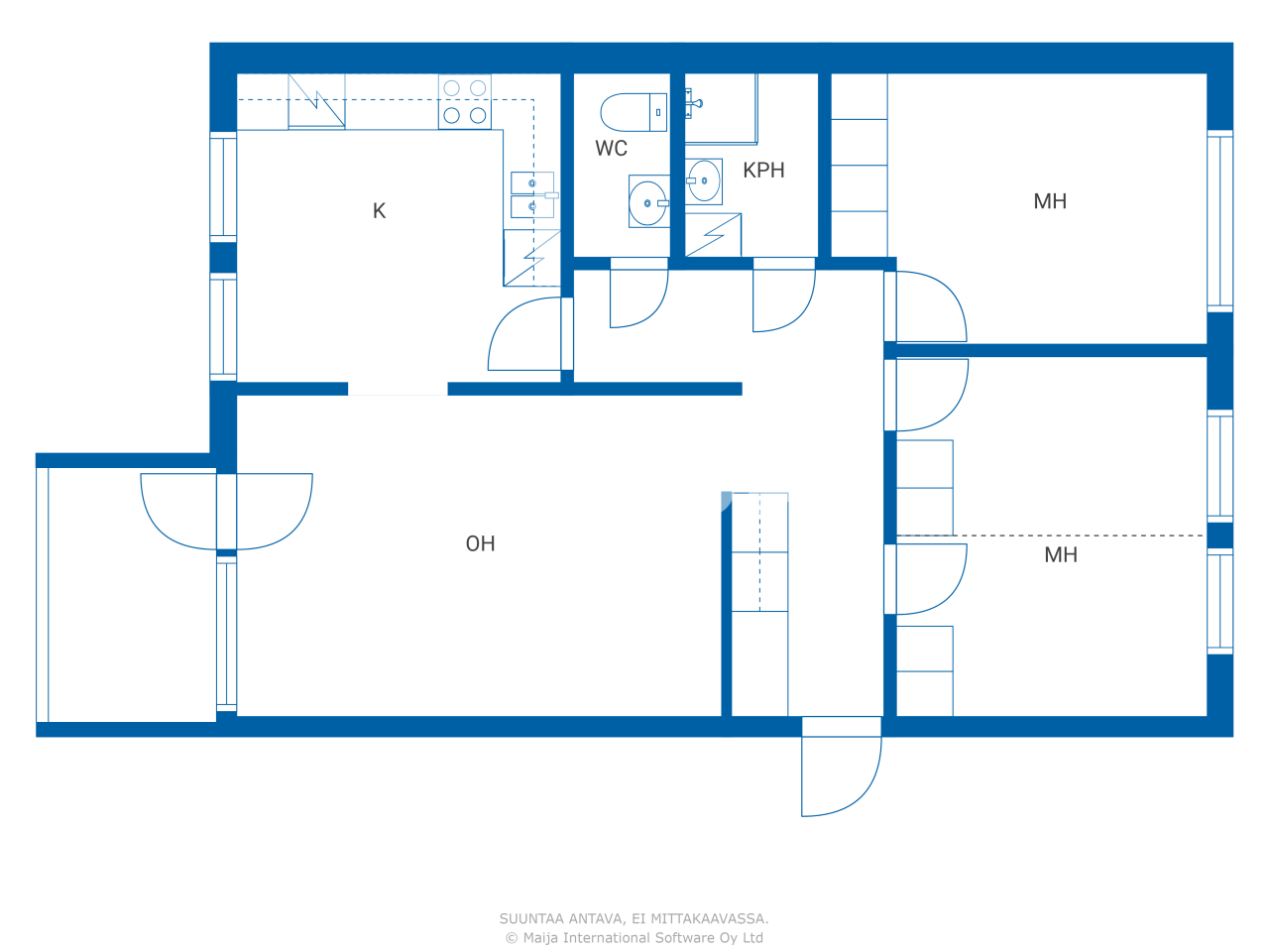 Studio zum Kauf 229.000 € 4 Zimmer 75 m²<br/>Wohnfläche 1.<br/>Geschoss Ratavartijankatu 4 Helsinki 00520